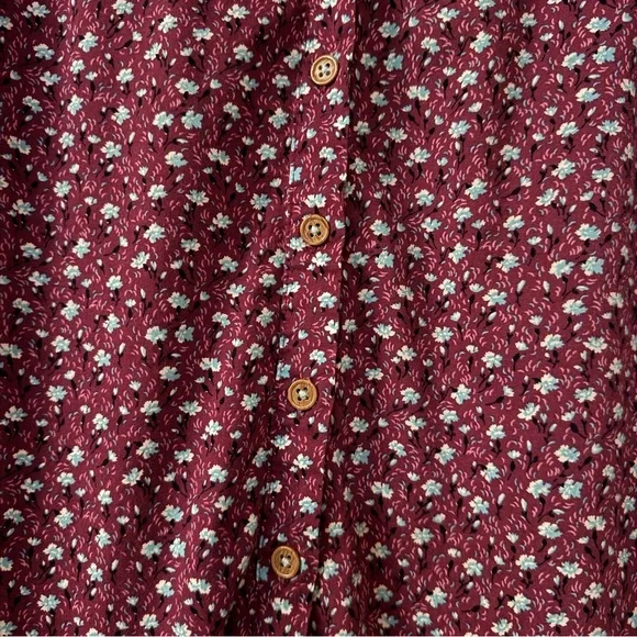 ANTHROPOLOGIE MAEVE Purple Floral Calico Button Down Shirt Size 10 - Picture 7 of 11